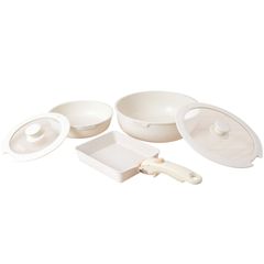 ♪新品＆未使用＆未開封♪ フライパン セット ih 6点 IH～ガス火対応 取っ手が取れる 卵焼き器 ソースパン 蓋付き 簡単調理 お弁当 鍋 軽い キッチン用品 手入れ簡単 passo-egg2026-set6