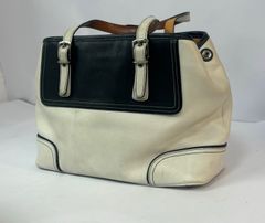 【USED】COACH コーチ 9605 ハンドバッグ トートバッグ レザー バイカラー 黒 白 レディースSA