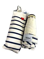 【未使用】【新古品】Wpc. ダブリュピーシー 小物 折りたたみ傘 雨傘 晴雨兼用 ネイビーハート刺繍ボーダー レディース＿S28＿セルモアから出品＿s-0330-r28