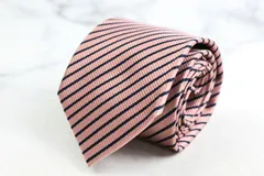 ジョンピアース ブランド ネクタイ ストライプ柄 シルク 日本製 PO メンズ ピンク JOHN PEARSE 【中古】