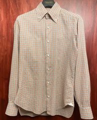 【BARNEYS NEWYORK 取り扱い】 MADE IN ITALY製 BARBA × BARNEYS NEWYORK 別注 ギンガムチェック柄長袖ボタンダウンシャツ マルチカラー 37-14 1/2サイズ
