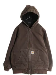 USA製Carhartt アクティブジャケットダークブラウン 裏ボアフェード希少