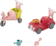 【新品】エポック社 シルバニアファミリー 家具 三輪車・くるまセット カ 216 STマーク認証 3歳 おもちゃ ドールハウス Sylvanianのサムネイル
