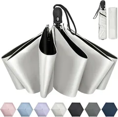 ZOMAKE 折りたたみ傘 超軽量 200g 日傘 UPF50+ 完全遮光 ワンタッチ コンパクト UVカット 熱中症対策 遮熱 撥水速乾 おしゃれ 携帯便利 晴雨兼用 男女兼用 収納ケース付き(ベージュ)