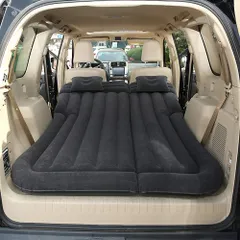 新品 旅行用 仮眠 快適空間 車内泊 キャンプ用品 PVC素材 室内 電動ポンプ付き 車用ベッド アウトドア MPV汎用 キャンプなど対応 SUV 枕つき 車中泊 車中泊 エアーベット グッズ エアーマット 車載 (ブラック) マット