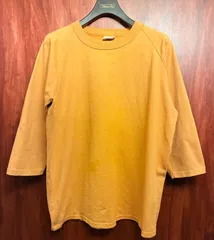 MADE IN USA製 Goodwear 七分袖Tシャツ オレンジ Lサイズ