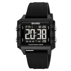 【数量限定】防水うで時計 スポーツウォッチ 仕事時計 四角形 led 多機能ウォッチ watch 夜でも見やすい時計 日本電池採用 メンズ 日本語説明書付 デジタル腕時計 (ブラック+ブラック) Datirzyx（ダティアシー）大文字