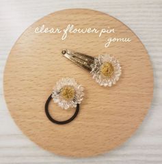 ˗ˏˋ clear flower pin & gomu ˎˊ˗