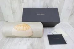 美品 BVLGARI ブルガリ コスメポーチ 筒型ポーチ 箱付き