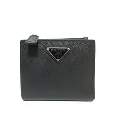 2024現行メンズPRADAサフィアーノ黒トライアングル ロゴ二つ折り財布ミニ財布2ML049_QHH_F0002プラダ