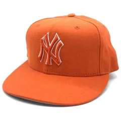 90's New Era ニューエラ MLB ニューヨーク・ヤンキース 59FIFTY ベースボールキャップ オレンジ ウール USA製 Size 7 1/8 (56.8cm)