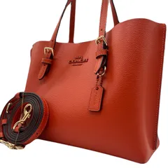 未使用級<!-利用不可文字-!>COACH ショルダーバッグ 2way モリートート レザー レッド クロスボディ　斜め掛け　レディース カジュアル　おでかけ　シンプル　おしゃれ かわいい　高級感　ラグジュアリー　通学 通勤