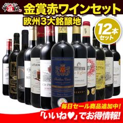 🌏欧州金賞赤ワイン格上メドック＆3冠金賞入り🏅ヨーロッパ銘醸地金賞赤ワインセット🍷 フルボディ ミディアムボディ フランス スペイン イタリア 赤ワイン 12本 飲み比べ セット【WineDish】【甲羅組】