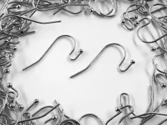 ピアスフック　パーツ　丸玉付き　シルバー　200個　21x12　AP1099