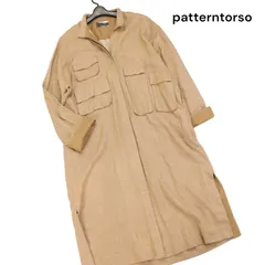 antiqua patterntorso アンティカ パターントルソー ゆったり♪ 長袖 フラップポケット シャツ ワンピース Sz.F　レディース