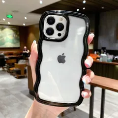 新品 iPhone 12 Pro Maxケース クリア TPUカバー おしゃれ 韓国 可愛い 透明 薄型 軽量 耐衝撃 スマホケース ワイヤレス充電対応 ストラップホール付き アイフォン 12 Pro Max ケース 6.7インチ 対応 - ブラック