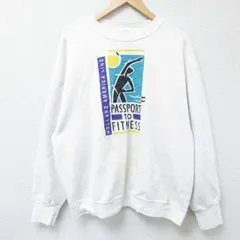 XL/古着 長袖 スウェット メンズ 90s 人 クルーネック 白 ホワイト 25apr15 中古 スエット トレーナー トップス