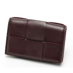 ボッテガヴェネタ / BOTTEGA VENETA　カセット ビジネスカードケース　679849　イントレチャートレザー　ボルドー系 【中古】 商品番号 S-158579