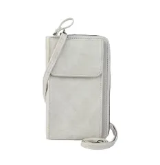 [Four leaf] 大容量 スマホが入る ショルダー 財布 スマホポーチ レディース スマホショルダー 財布付き お財布ショルダー スマホポシェット 携帯ポーチ スマホ 一体型 (白) [ホワイト]