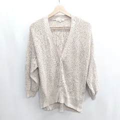 ◇ ⊇ GLOBAL WORK グローバルワーク コットン使用　ニット素材 長袖 カーディガン サイズL ベージュ レディース E  【1409240049166】