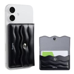 【即納】ハミィ iFace BeBling MagSafe対応 カードウォレット MagSynq (ブラック)【アイフェイス ビーブリング メタルリングステッカー付属 マグネット式 マグセーフ対応 カードケース ウォレット カード2枚収納】