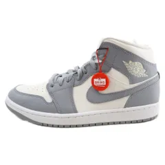 NIKE (ナイキ) WMNS Air Jordan 1 Mid Grey/Sail BQ6472 115 ウィメンズ エアジョーダン1 ミッド グレー/セイル ミッドカットスニーカー シューズ グレー USW11/28cm