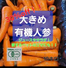 安売り❗大きめ人参　有機JAS　１０キロ