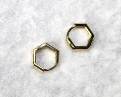 ヘキサゴン（六角形）のフープピアス GC