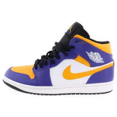 NIKE (ナイキ) AIR JORDAN 1 MID エアジョーダン ミッドカットスニーカー イエロー/パープル US10/28.0cm DQ8426-517