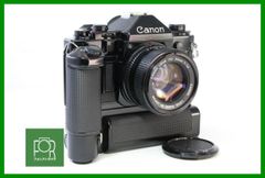【動作保証・点検済】良品■Canon A-1 ボディ+NEW FD 50mm F1.4■シャッター全速・露出計・ワインダー完動・若干鳴きあり・割れなし■2445