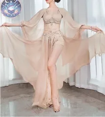 新品 未使用 新作 ベリーダンス オリエンタル衣装 ブラ スカート シャンパン オーダーメイド