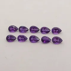 💎天然石 アメジスト 6×4mm ペアシェイプ 10個セット【計3.25ct】《開店セール価格》