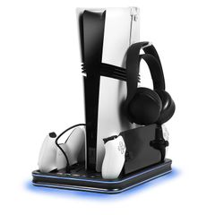 【全PS5対応】EGGSLINER GAMES PS5 冷却 スタンド 縦置き 全モデル対応 3段階風速 コントローラー 3台同時充電 雰囲気灯付き (ブラック)