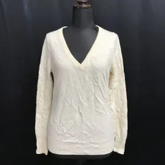 ユニクロ/UNIQLO★カシミヤ100%/Vネック/長袖セーター【レディースM/アイボリー/ivory】Tops/Shirts◆sBH838<sale>