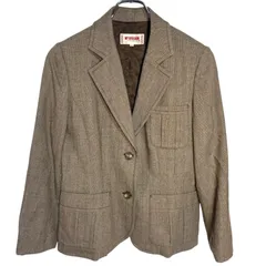 Z1476 McGREGOR マックレガーテーラード ジャケット ワンボタン カーキ ブラウン レディース 9