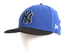 【お得なクーポン配布中!】 デッドストック ニューエラ x ヤンキース ベースボール キャップ 59.6cm 新品 NEW ERA  帽子 大リーグ MLB オフィシャル 野球 野球帽 青 黒