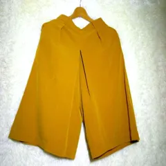 UNIQLO【S】タックワイドパンツ ウエスト後ろゴム ストレッチ カラシ色春夏