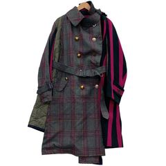 サカイ 23年製 コットン ギャバジン コート 異素材切替 再構築【AFA19  