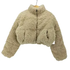 ザラ ZARA CROPPED FAUX SHEARLING PUFFER JACKET クロップドフェイクボアキルティングジャケット レディース import：S 
