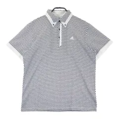 サイズ：O ADIDAS GOLF アディダスゴルフ N54863 半袖ポロシャツ ボタンダウン 総柄 グレー系 [240101502261] ゴルフウェア メンズ ストスト