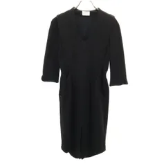 Mame マメ 日本製 7分袖 膝丈ワンピース 1 ブラック Kurogouchi レディース 古着