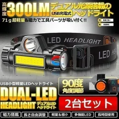 【充電式】 ヘッドライト  釣り 登山 300ルーメン LED デュアル 光源 ヘッド ライト USB 充電式ヘッドライト ヘッドランプ 高輝度 モード IPX6 防水  アウトドア 作業灯 災害対策 懐中電灯 DYUAHEDD