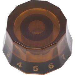 ノブ Knob - Plastic, Knurled Shaft, Lampshade, PRS Style, Amber