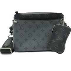 LOUIS VUITTON ルイ・ヴィトン モノグラム エクリプス トリオ メッセンジャー ポーチ コインケース M69443 キャンバス ブラック メンズ【中古】【美品】【送料無料】