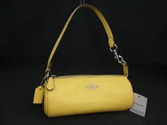 ■新品同様■ COACH コーチ CP474 レザー ワンハンドル ハンドバッグ ミニバッグ レディース イエロー系 BP1094