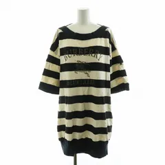 バーバリー ロンドン BURBERRY LONDON Tシャツ プルオーバー ワイド ボーダー プリント 半袖 38 ブラック ホワイト E1P35-183-09 /NQ ■MA
