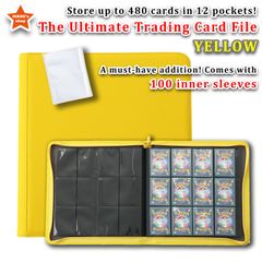 [Guaranteed Quality] Trading Card File - Yellow - Set of 100 Inner Sleeves -  12 Pockets -  480 Cards - MTG  Yu-Gi-Oh!  Pokémon