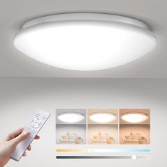 Hoshiakari LEDシーリングライト 8畳 33W 3900LM 無段階調光調色 常夜灯 タイマー・メモリー機能 電気 蛍光灯 照明器具 天井 シーリングライト 8畳 Led 取付け簡単 器具一体型 リモコンとスマホ操作 直径30cm リビング/寝 0