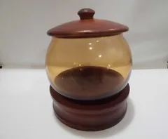 (使用品) シュガーポット　アンバー　レトロ　喫茶店