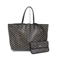 【天白】【GOYARD】ゴヤール サンルイPM トートバッグ ブラック 黒 ゴヤールディン レザー ポーチ付 ユニセックス バッグ 鞄【中古】